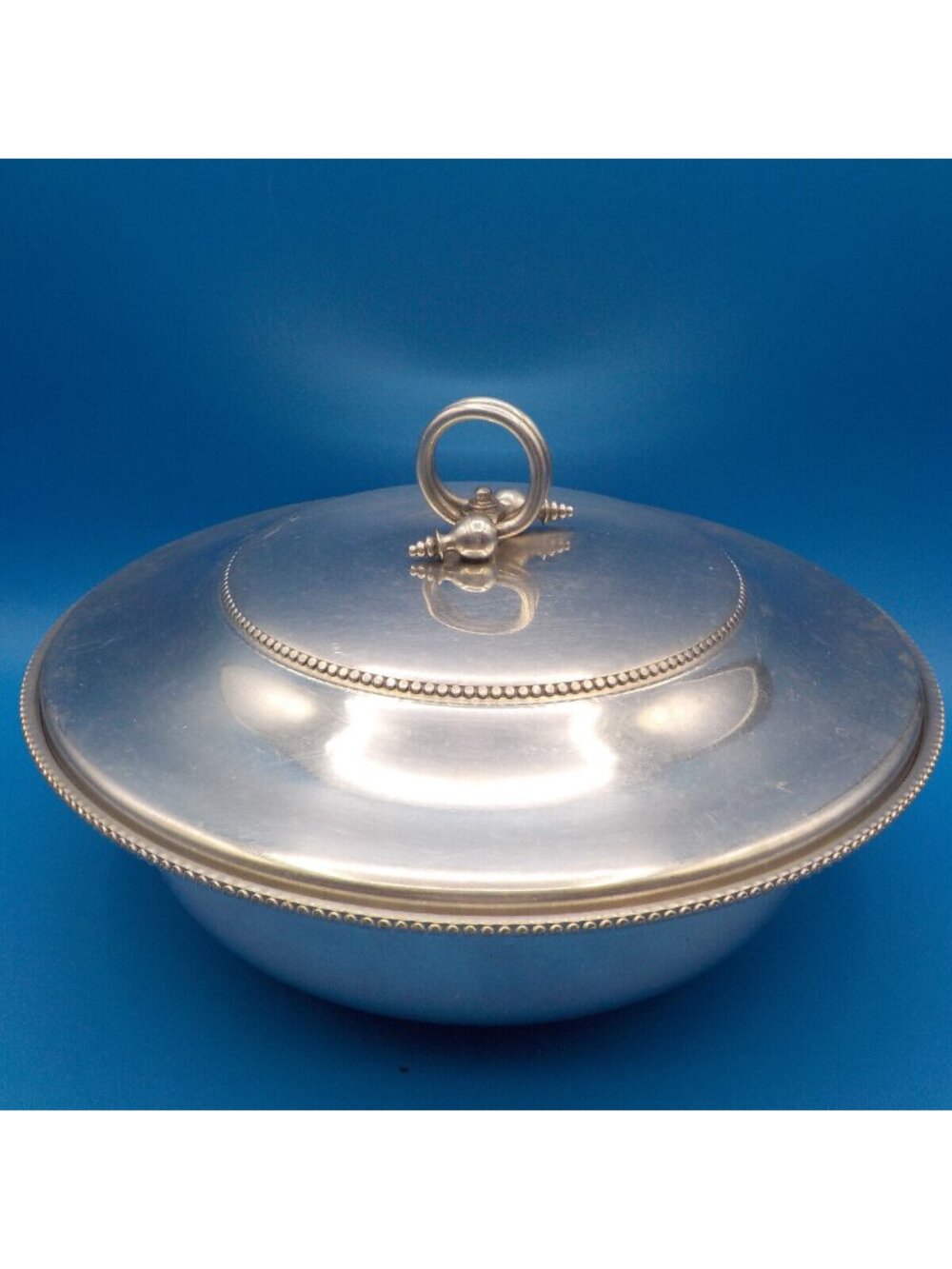 Vintage Mid-Century BW Buenilum Decorative Hammered Aluminum Covered Casserole